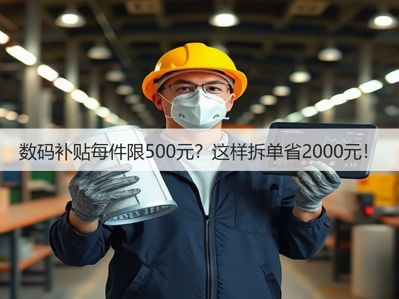 数码补贴每件限500元？这样拆单省2000元！