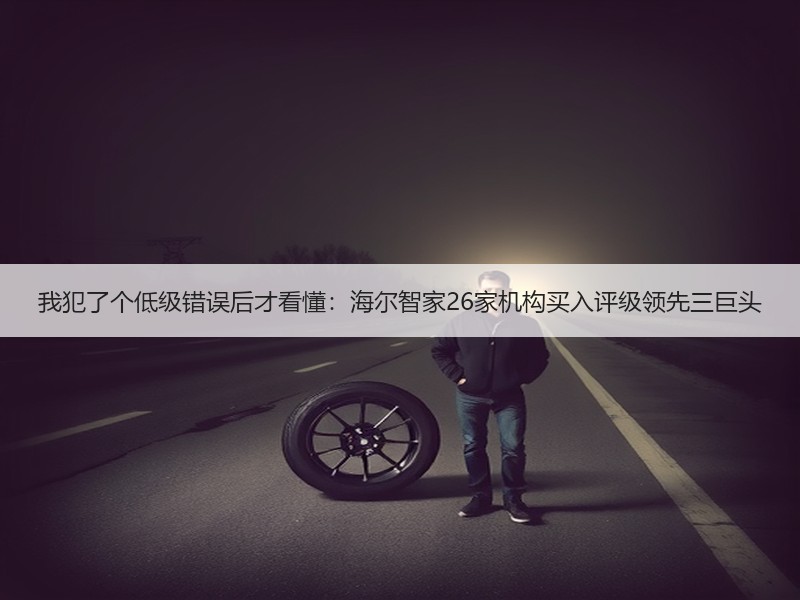 我犯了个低级错误后才看懂：海尔智家26家机构买入评级领先三巨头