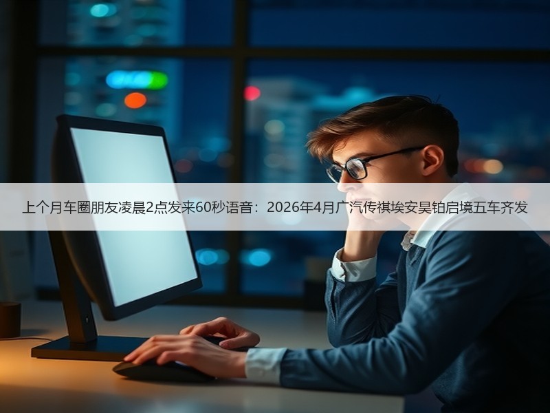 上个月车圈朋友凌晨2点发来60秒语音：2026年4月广汽传祺埃安昊铂启境五车齐发