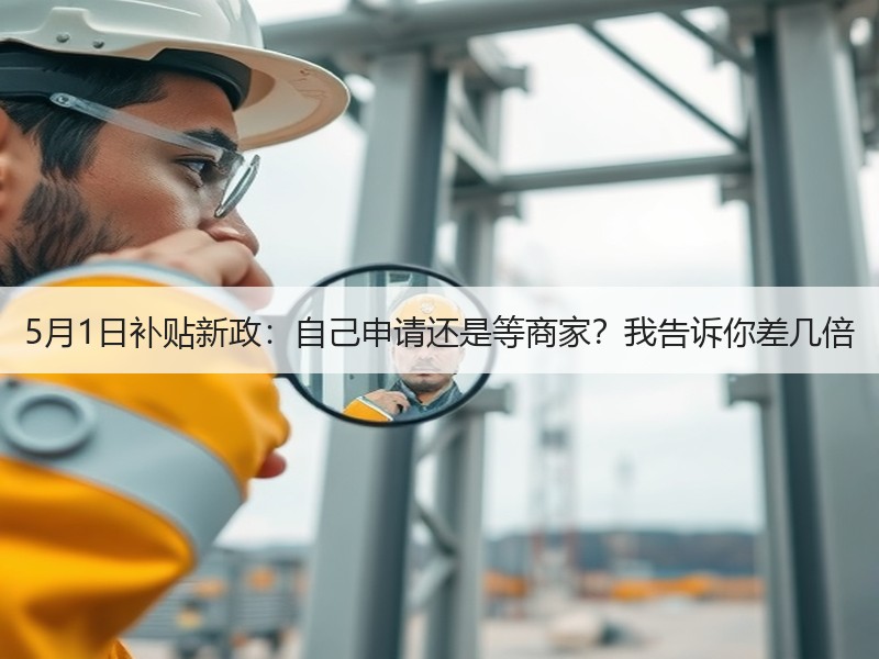 5月1日补贴新政：自己申请还是等商家？我告诉你差几倍