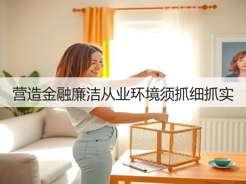 营造金融廉洁从业环境须抓细抓实