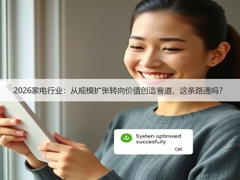 2026家电行业：从规模扩张转向价值创造赛道，这条路通吗？